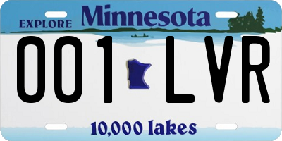 MN license plate 001LVR