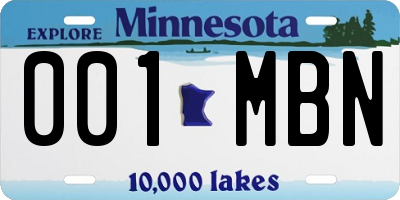MN license plate 001MBN