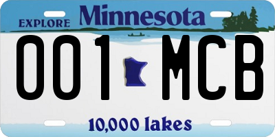 MN license plate 001MCB