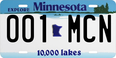 MN license plate 001MCN