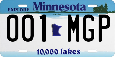 MN license plate 001MGP