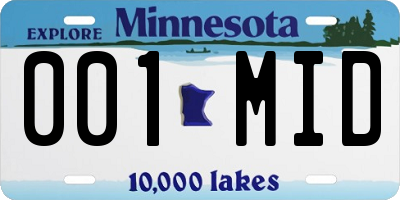 MN license plate 001MID