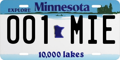 MN license plate 001MIE