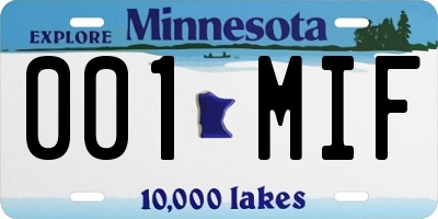 MN license plate 001MIF