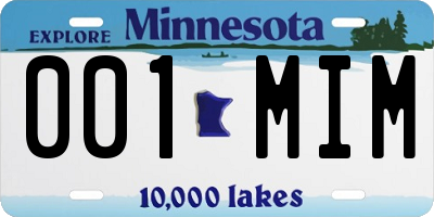 MN license plate 001MIM