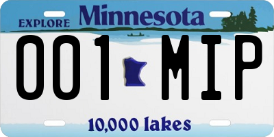 MN license plate 001MIP