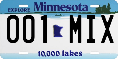 MN license plate 001MIX