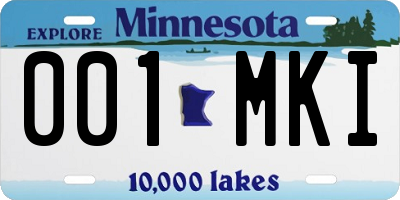 MN license plate 001MKI