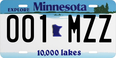 MN license plate 001MZZ