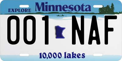 MN license plate 001NAF