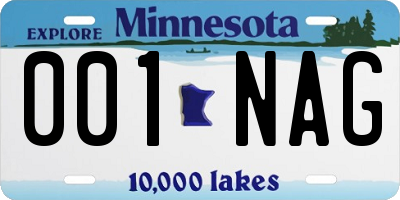MN license plate 001NAG