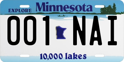 MN license plate 001NAI