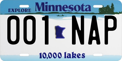 MN license plate 001NAP