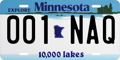 MN license plate 001NAQ