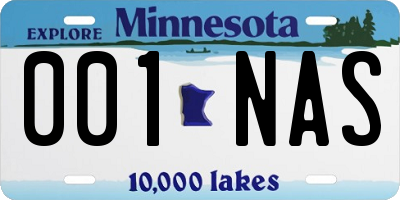 MN license plate 001NAS