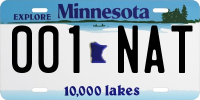 MN license plate 001NAT