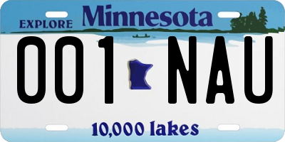 MN license plate 001NAU