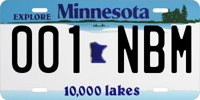 MN license plate 001NBM