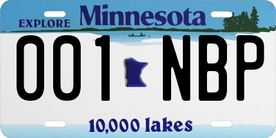 MN license plate 001NBP