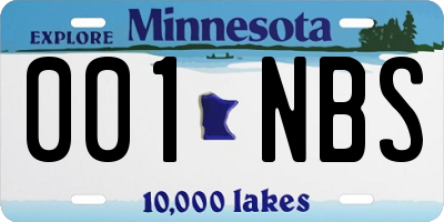 MN license plate 001NBS
