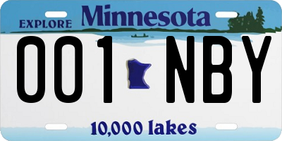 MN license plate 001NBY