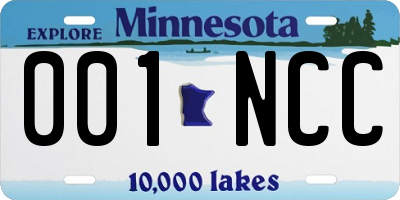MN license plate 001NCC