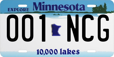 MN license plate 001NCG