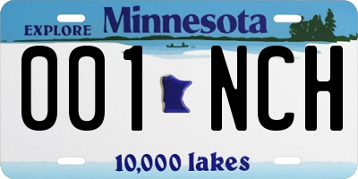 MN license plate 001NCH
