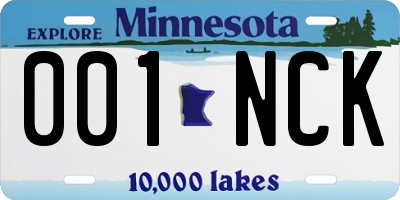 MN license plate 001NCK