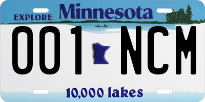 MN license plate 001NCM
