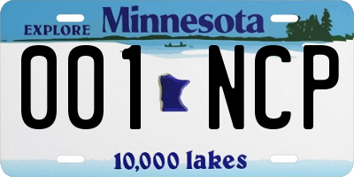 MN license plate 001NCP