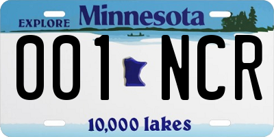 MN license plate 001NCR