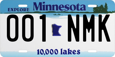 MN license plate 001NMK