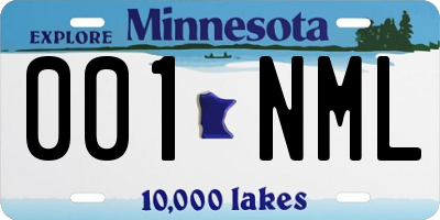 MN license plate 001NML