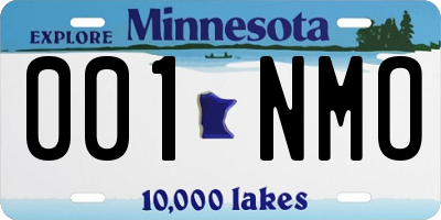 MN license plate 001NMO