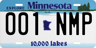 MN license plate 001NMP