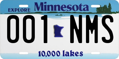 MN license plate 001NMS