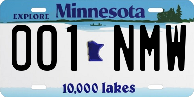 MN license plate 001NMW