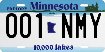 MN license plate 001NMY
