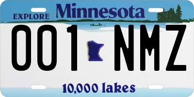 MN license plate 001NMZ