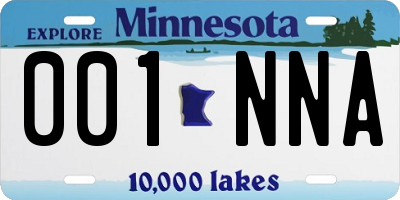 MN license plate 001NNA