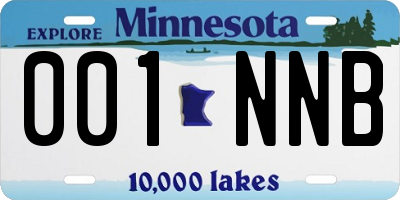 MN license plate 001NNB