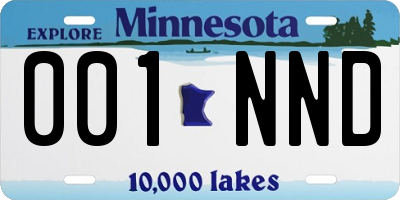 MN license plate 001NND