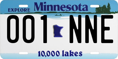 MN license plate 001NNE