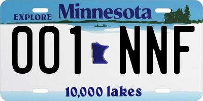 MN license plate 001NNF