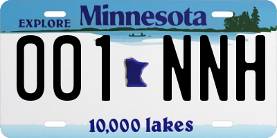 MN license plate 001NNH