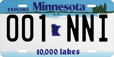 MN license plate 001NNI