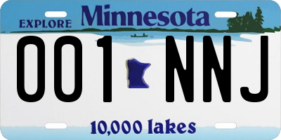 MN license plate 001NNJ