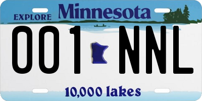 MN license plate 001NNL
