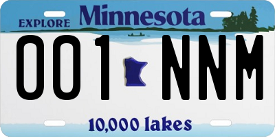 MN license plate 001NNM